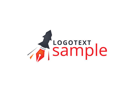 Rocket and Pen Abstract Logo Layout