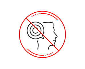 No or stop sign. Copyrighter line icon. Writer person sign. Copywriting symbol. Caution prohibited ban stop symbol. No  icon design.  Vector