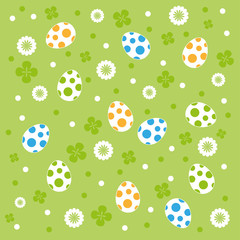 seamless pattern with easter eggs and flowers