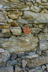 Italy, Cinque Terre, Vernazza, a stone wall