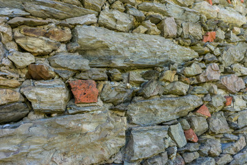 Italy, Cinque Terre, Vernazza, a stone wall