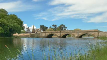 the historic sandstone bridge at ross in tasmania, australia