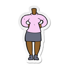 sticker of a cartoon female body