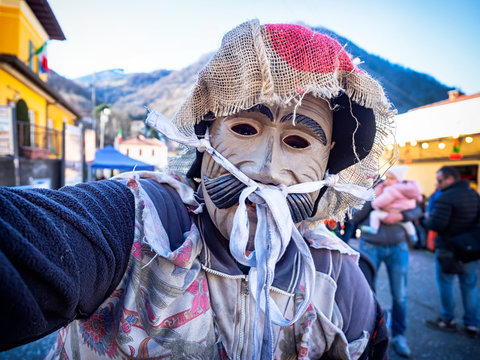 Masks of the Schignano Carnival in Italy
