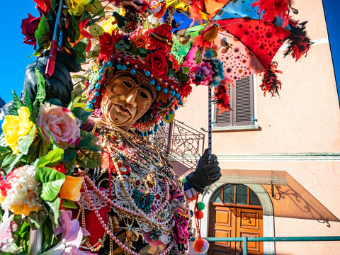 Masks of the Schignano Carnival in Italy