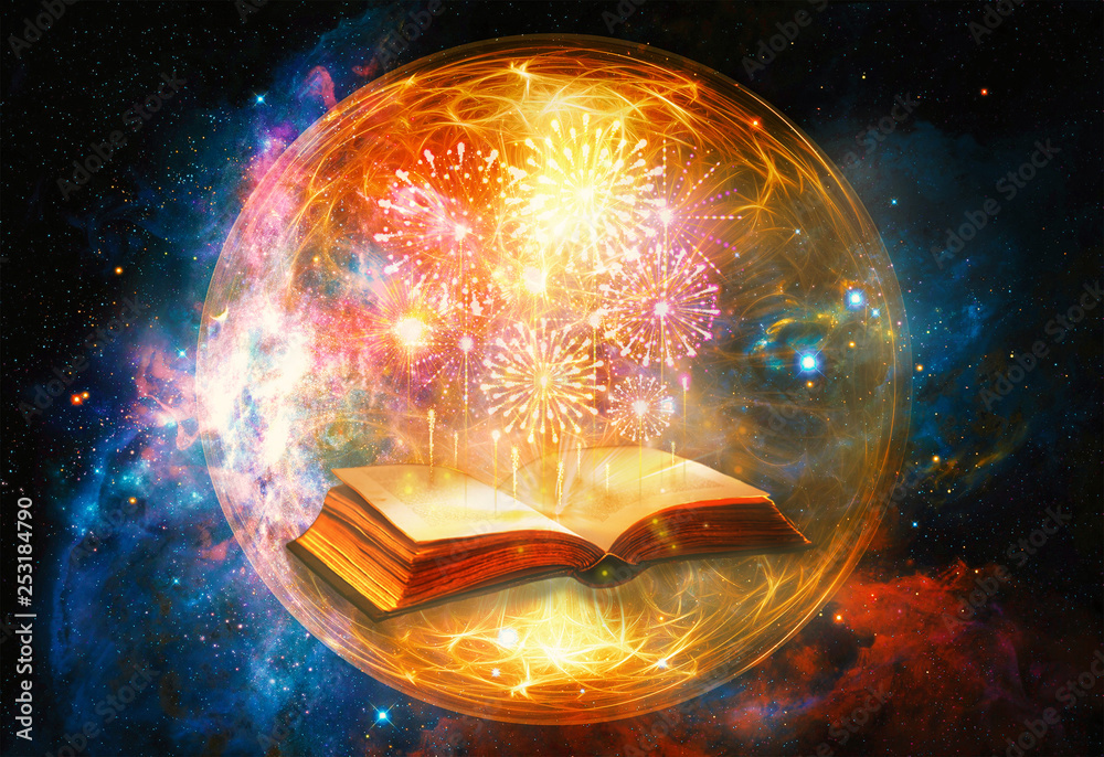 Canvas Prints artistic 3d computer generated illustration of a colorful fireworks coming out of an ancient magical