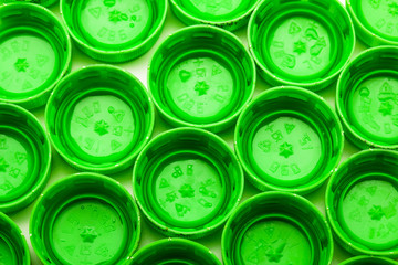 green bottle caps