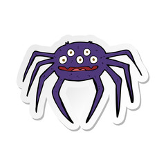 sticker of a cartoon halloween spider
