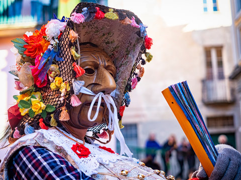 Masks of the Schignano Carnival in Italy
