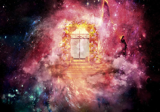 Unique Multicolored 3d Rendering Computer Generated Illustration Of A Higher Dimension Heaven's Gate Artwork