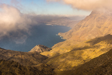 West coast of Gran Canaria island from the Tamadaba Natural Park, Canary islands, Spain