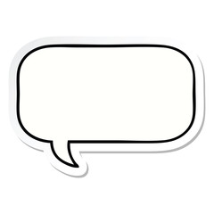 sticker of a cute cartoon speech bubble