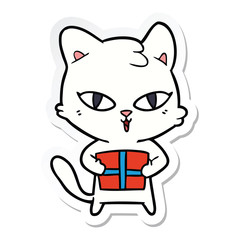 sticker of a cartoon cat