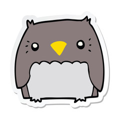 sticker of a cute cartoon owl