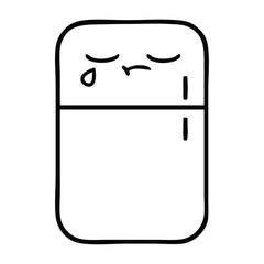 line drawing cartoon fridge freezer
