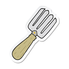 sticker of a cartoon fork