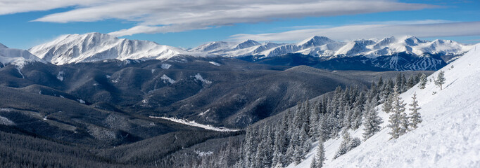 Panoramic View Looking Toward Breckenridge from Keystone's South Bowl in Colorado