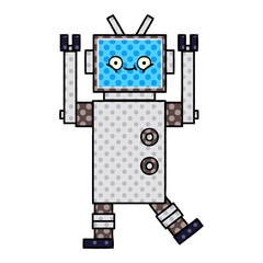 comic book style cartoon robot