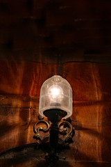 Very beautiful burning nostalgic lamp at night