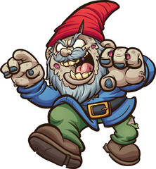 Cartoon zombie garden gnome clip art. Vector illustration with simple gradients. All in a single layer. 