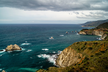 The Big Sur coastline near Hurricane Point in California