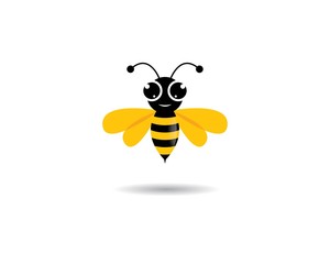 Bee logo vector icon illustration