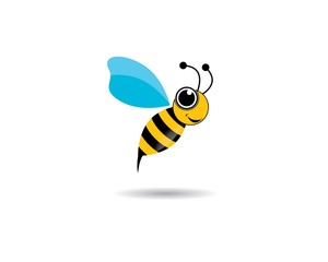 Bee logo vector icon illustration