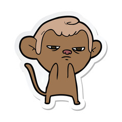 sticker of a cartoon monkey