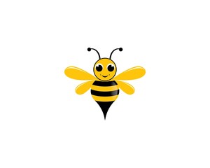 Bee logo vector icon illustration