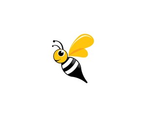 Bee logo vector icon illustration
