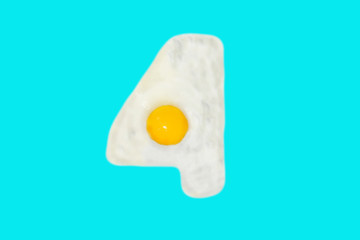 Number 4 from fried egg