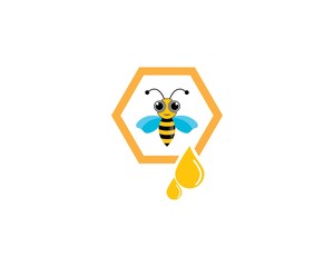 Bee logo vector icon illustration