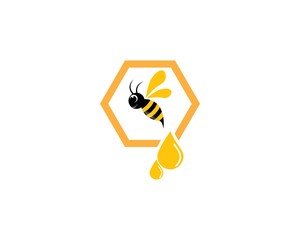 Bee logo vector icon illustration