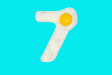 Number 7 from fried egg