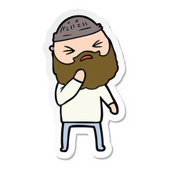 sticker of a cartoon man with beard