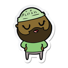 sticker of a cute cartoon man with beard