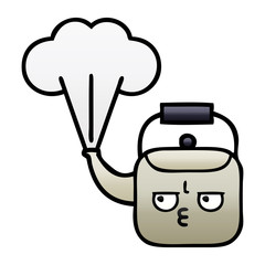 gradient shaded cartoon steaming kettle