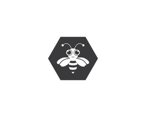 Bee logo vector icon illustration