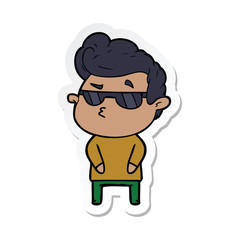 sticker of a cartoon cool guy
