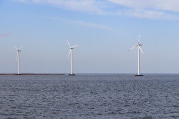   wind turbines at sea
