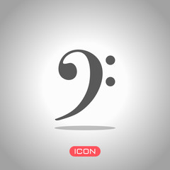 Fototapeta premium Bass Clef icon. Icon under spotlight. Gray background