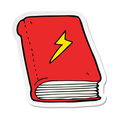 sticker of a cartoon magic spell book
