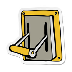 sticker of a cartoon industrial machine lever