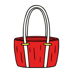 cartoon doodle of a red big bag