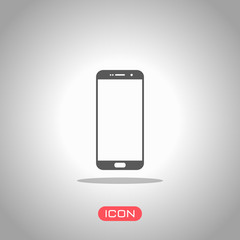 Sellphone icon. Icon under spotlight. Gray background