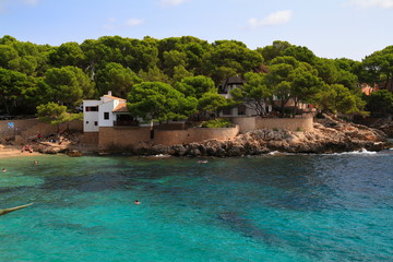 Fototapeta na wymiar beautiful beach with turquoise sea water, Cala Gat, Majorca, Spain
