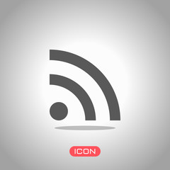 RSS icon. Icon under spotlight. Gray background