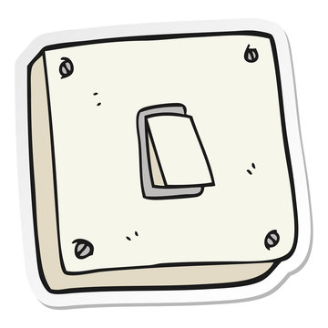 sticker of a cartoon light switch