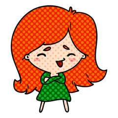 cartoon of a cute kawaii girl