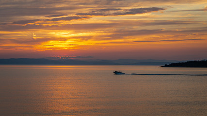 Sunset on the St. Lawrence River from Kamouraska, Quebec